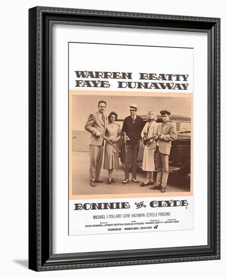 Bonnie and Clyde, Danish Movie Poster, 1967-null-Framed Art Print