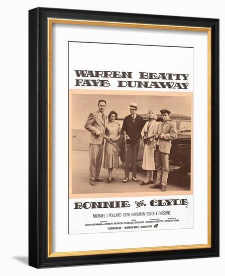 Bonnie and Clyde, Danish Movie Poster, 1967-null-Framed Art Print