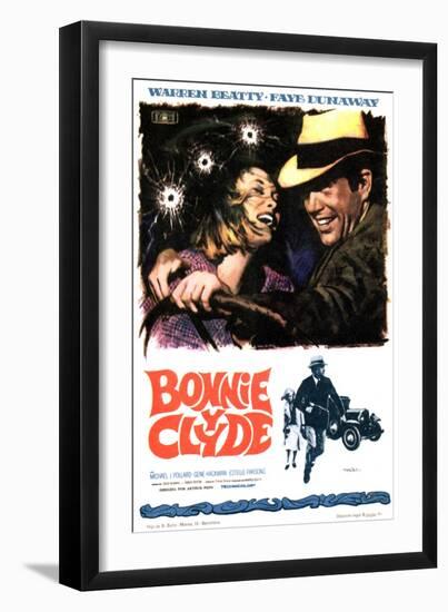 Bonnie and Clyde, Faye Dunaway, Warren Beatty, 1967-null-Framed Art Print