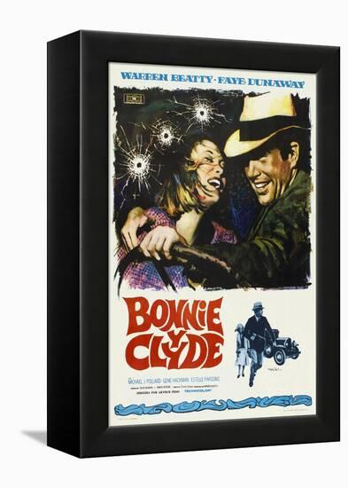 Bonnie and Clyde, Spanish Movie Poster, 1967-null-Framed Stretched Canvas