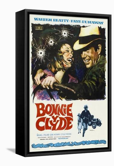 Bonnie and Clyde, Spanish Movie Poster, 1967-null-Framed Stretched Canvas