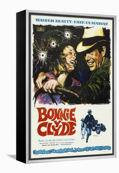 Bonnie and Clyde, Spanish Movie Poster, 1967-null-Framed Stretched Canvas