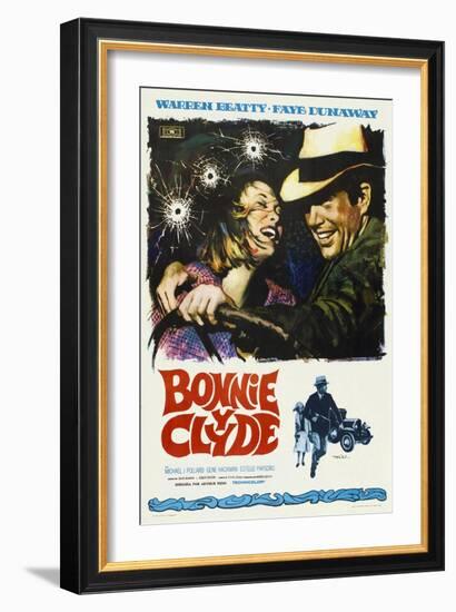 Bonnie and Clyde, Spanish Movie Poster, 1967-null-Framed Art Print