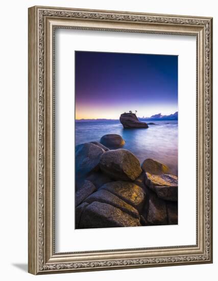 Bonsai Rock at sunset, Lake Tahoe, Nevada, USA-Russ Bishop-Framed Photographic Print