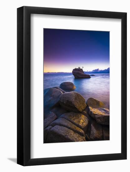 Bonsai Rock at sunset, Lake Tahoe, Nevada, USA-Russ Bishop-Framed Photographic Print