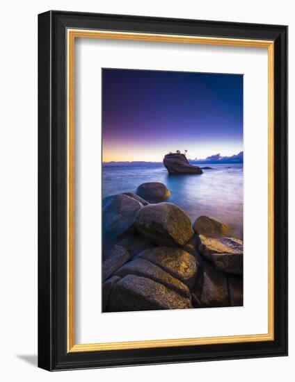 Bonsai Rock at sunset, Lake Tahoe, Nevada, USA-Russ Bishop-Framed Photographic Print