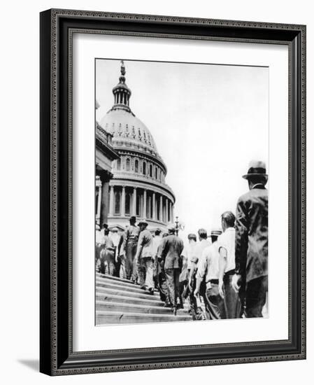 Bonus Army Marchers, 1932-null-Framed Photographic Print