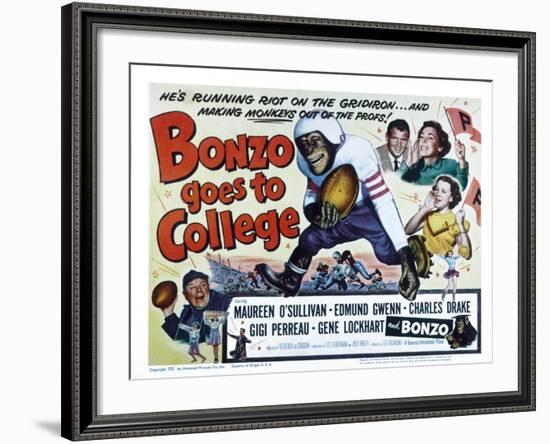 Bonzo Goes to College, Edmund Gwenn, Bonzo, Charles Drake, Maureen O'Sullivan, Gigi Perreau, 1952-null-Framed Photo