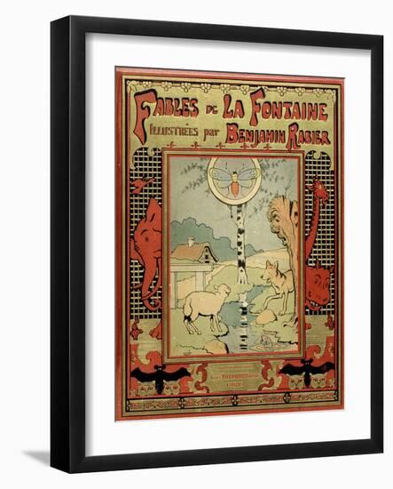 Book Cover of La Fontaine's Fables-Benjamin Rabier-Framed Art Print