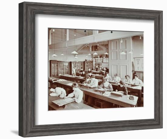 Book Illustration Class, Camberwell School of Arts and Crafts, Southwark, London, 1907-null-Framed Photographic Print