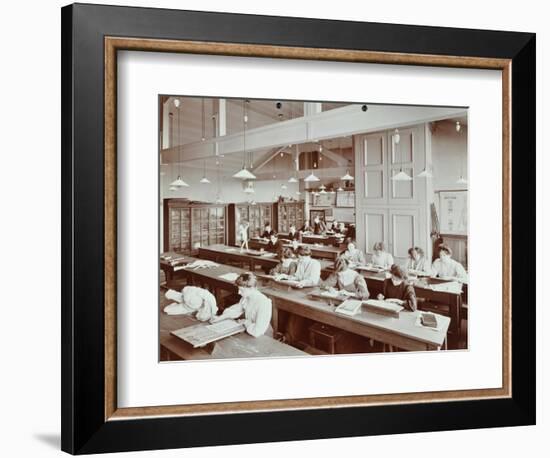 Book Illustration Class, Camberwell School of Arts and Crafts, Southwark, London, 1907-null-Framed Photographic Print