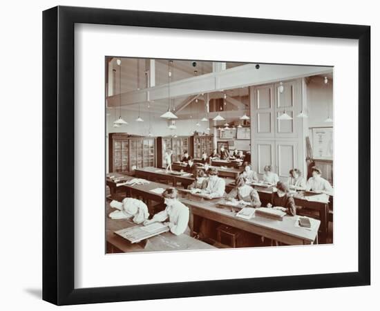 Book Illustration Class, Camberwell School of Arts and Crafts, Southwark, London, 1907-null-Framed Photographic Print