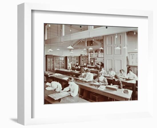 Book Illustration Class, Camberwell School of Arts and Crafts, Southwark, London, 1907-null-Framed Photographic Print