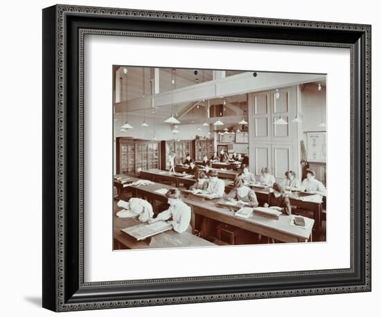 Book Illustration Class, Camberwell School of Arts and Crafts, Southwark, London, 1907-null-Framed Photographic Print