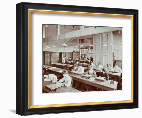 Book Illustration Class, Camberwell School of Arts and Crafts, Southwark, London, 1907-null-Framed Photographic Print