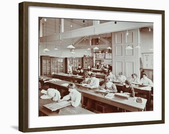 Book Illustration Class, Camberwell School of Arts and Crafts, Southwark, London, 1907-null-Framed Photographic Print