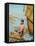 Book Illustration of Robinson Crusoe Tying Together a Raft-null-Framed Premier Image Canvas