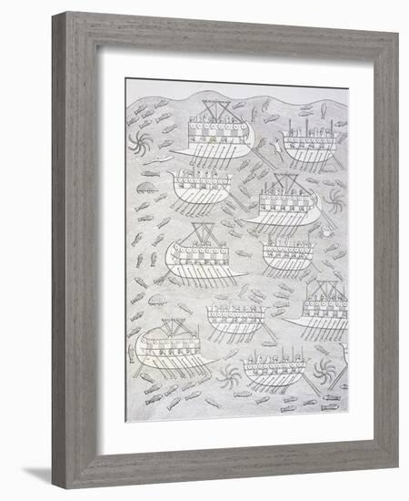 Book Illustration Showing Assyrian Enemies on Ships-null-Framed Giclee Print