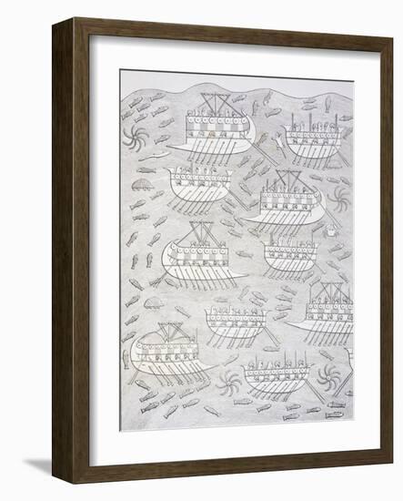 Book Illustration Showing Assyrian Enemies on Ships-null-Framed Giclee Print