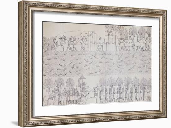 Book Illustration Showing Siege of City on River Banks at Kouyunjik-null-Framed Giclee Print