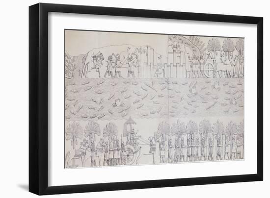 Book Illustration Showing Siege of City on River Banks at Kouyunjik-null-Framed Giclee Print