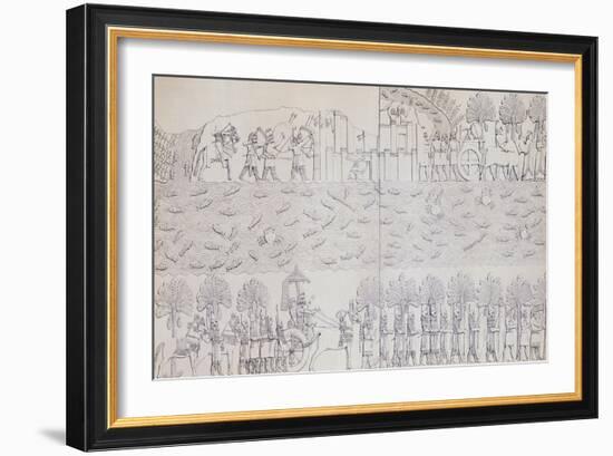 Book Illustration Showing Siege of City on River Banks at Kouyunjik-null-Framed Giclee Print