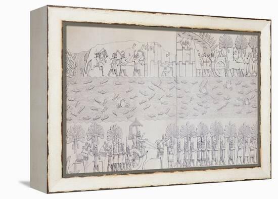 Book Illustration Showing Siege of City on River Banks at Kouyunjik-null-Framed Premier Image Canvas