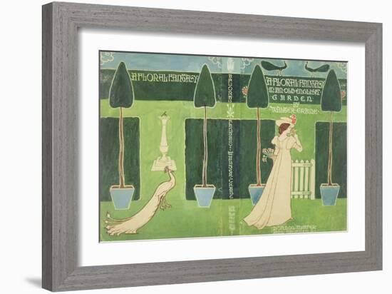 Book Jacket Design for 'A Floral Fantasy in an Old English Garden' by Walter Crane, C.1890S (Litho)-Walter Crane-Framed Giclee Print