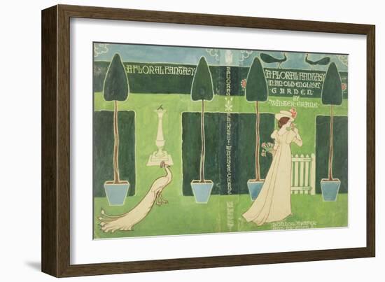 Book Jacket Design for 'A Floral Fantasy in an Old English Garden' by Walter Crane, C.1890S (Litho)-Walter Crane-Framed Giclee Print