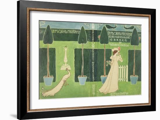 Book Jacket Design for 'A Floral Fantasy in an Old English Garden' by Walter Crane, C.1890S (Litho)-Walter Crane-Framed Giclee Print