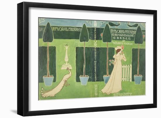 Book Jacket Design for 'A Floral Fantasy in an Old English Garden' by Walter Crane, C.1890S (Litho)-Walter Crane-Framed Giclee Print