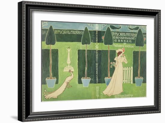 Book Jacket Design for 'A Floral Fantasy in an Old English Garden' by Walter Crane, C.1890S (Litho)-Walter Crane-Framed Giclee Print