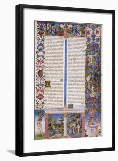 Book of Genesis, First Volume of Bible of Borso D'Este, Illuminated by Taddeo Crivelli-null-Framed Giclee Print