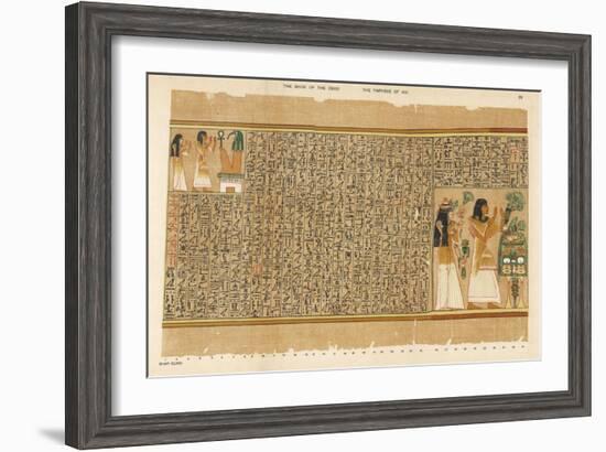 Book of the Dead: Ani and His Wife Tutu Adoring Thoth-E.a. Wallis Budge-Framed Art Print