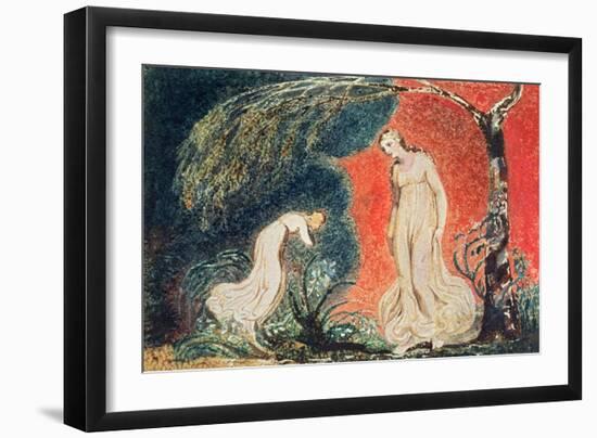 Book of Thel; the Lily Bowing before Thel, before Going Off 'to Mind Her Numerous Charge Among…-William Blake-Framed Giclee Print