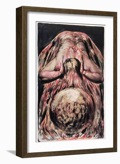 Book of Urizen, Blake's Retelling, And Left a Round Globe of Blood, Trembling Upon the Void, 1794-William Blake-Framed Giclee Print