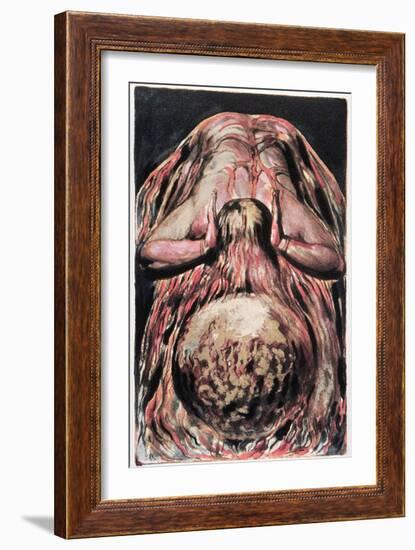 Book of Urizen, Blake's Retelling, And Left a Round Globe of Blood, Trembling Upon the Void, 1794-William Blake-Framed Giclee Print