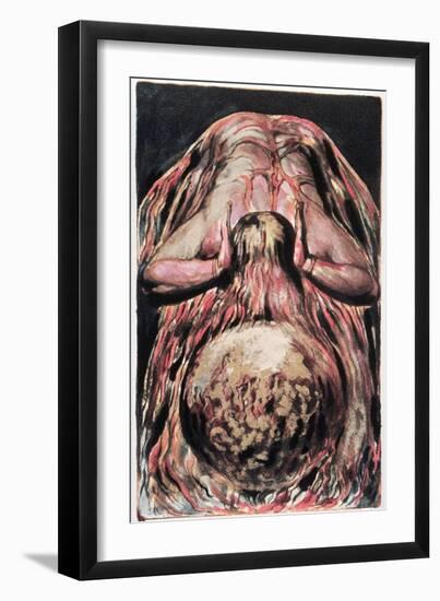 Book of Urizen, Blake's Retelling, And Left a Round Globe of Blood, Trembling Upon the Void, 1794-William Blake-Framed Giclee Print