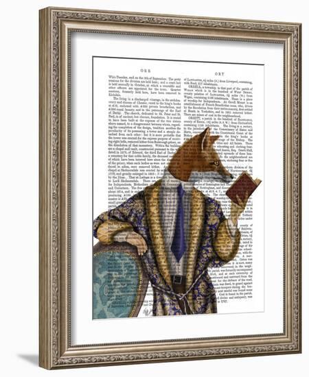 Book Reader Fox-Fab Funky-Framed Art Print
