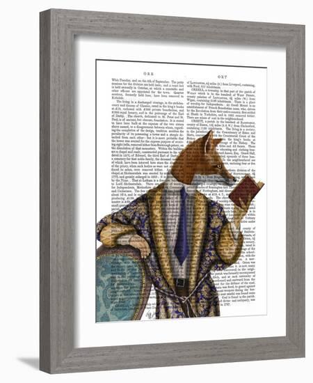 Book Reader Fox-Fab Funky-Framed Art Print