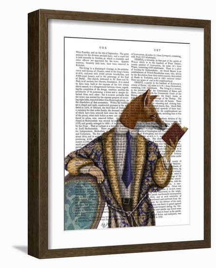 Book Reader Fox-Fab Funky-Framed Art Print