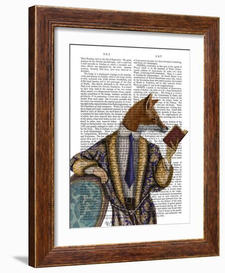 Book Reader Fox-Fab Funky-Framed Art Print