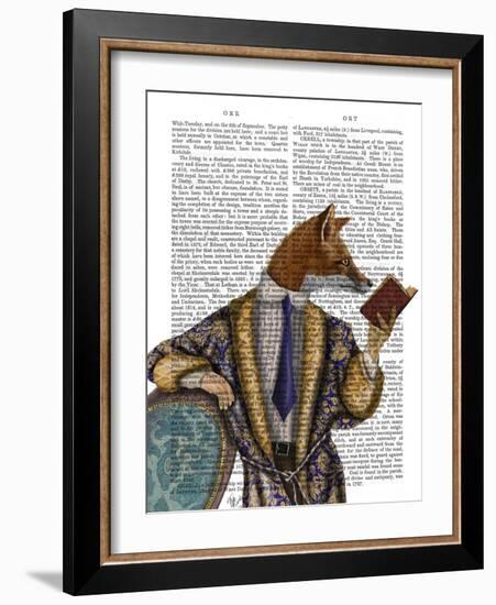 Book Reader Fox-Fab Funky-Framed Art Print