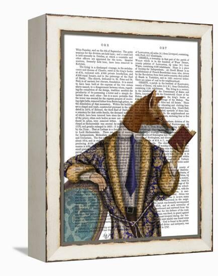 Book Reader Fox-Fab Funky-Framed Stretched Canvas