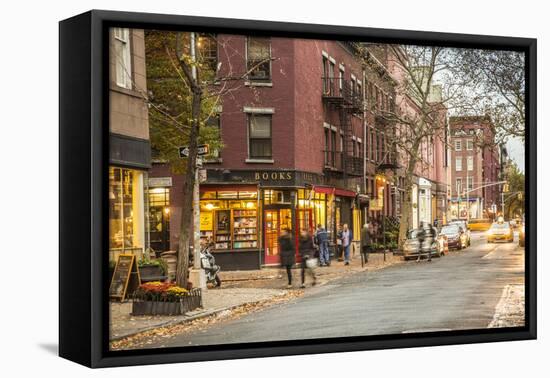 Book Shop in Greenwich Village, Manhattan, New York City, New York, USA-Jon Arnold-Framed Premier Image Canvas