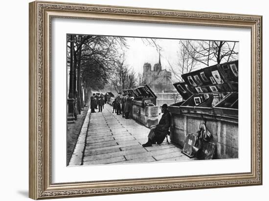 Book Stalls Along the Quays, Paris, 1931-Ernest Flammarion-Framed Giclee Print