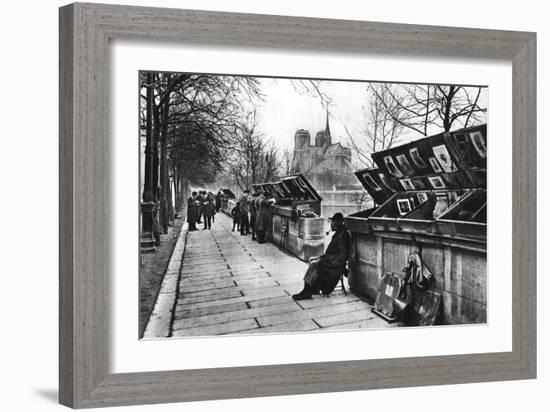 Book Stalls Along the Quays, Paris, 1931-Ernest Flammarion-Framed Giclee Print