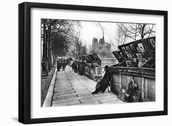 Book Stalls Along the Quays, Paris, 1931-Ernest Flammarion-Framed Giclee Print