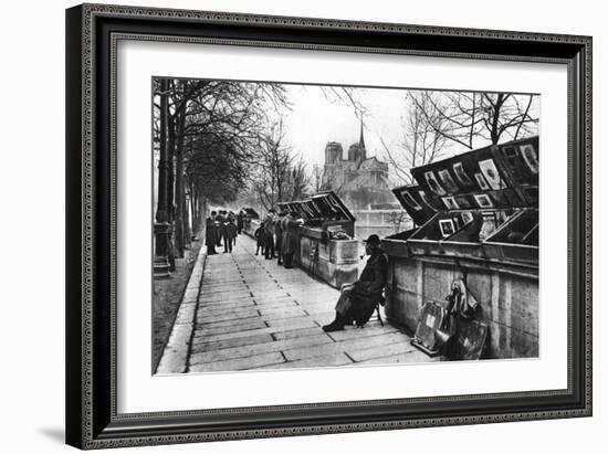 Book Stalls Along the Quays, Paris, 1931-Ernest Flammarion-Framed Giclee Print