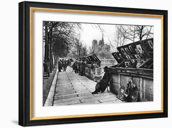 Book Stalls Along the Quays, Paris, 1931-Ernest Flammarion-Framed Giclee Print